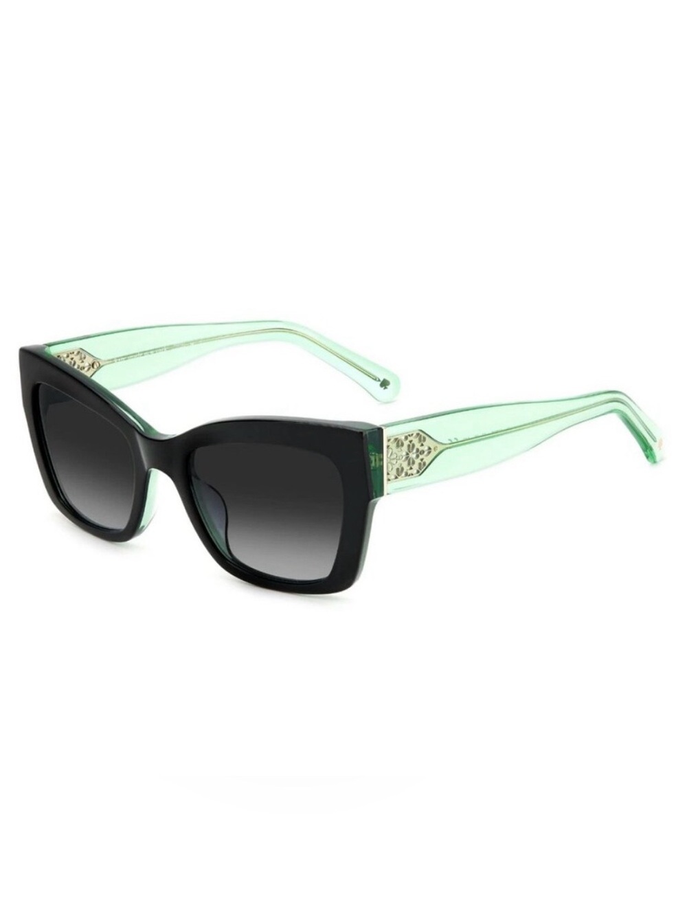 Kate Spade Valeria Green Cat Eye Sunglasses Black Frame/Grey Lenses
